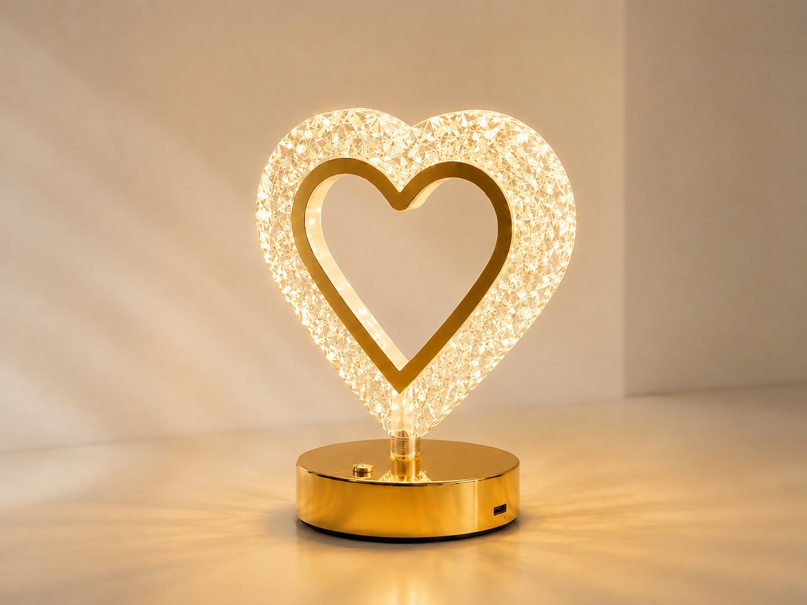 Crystal Heart Lamp