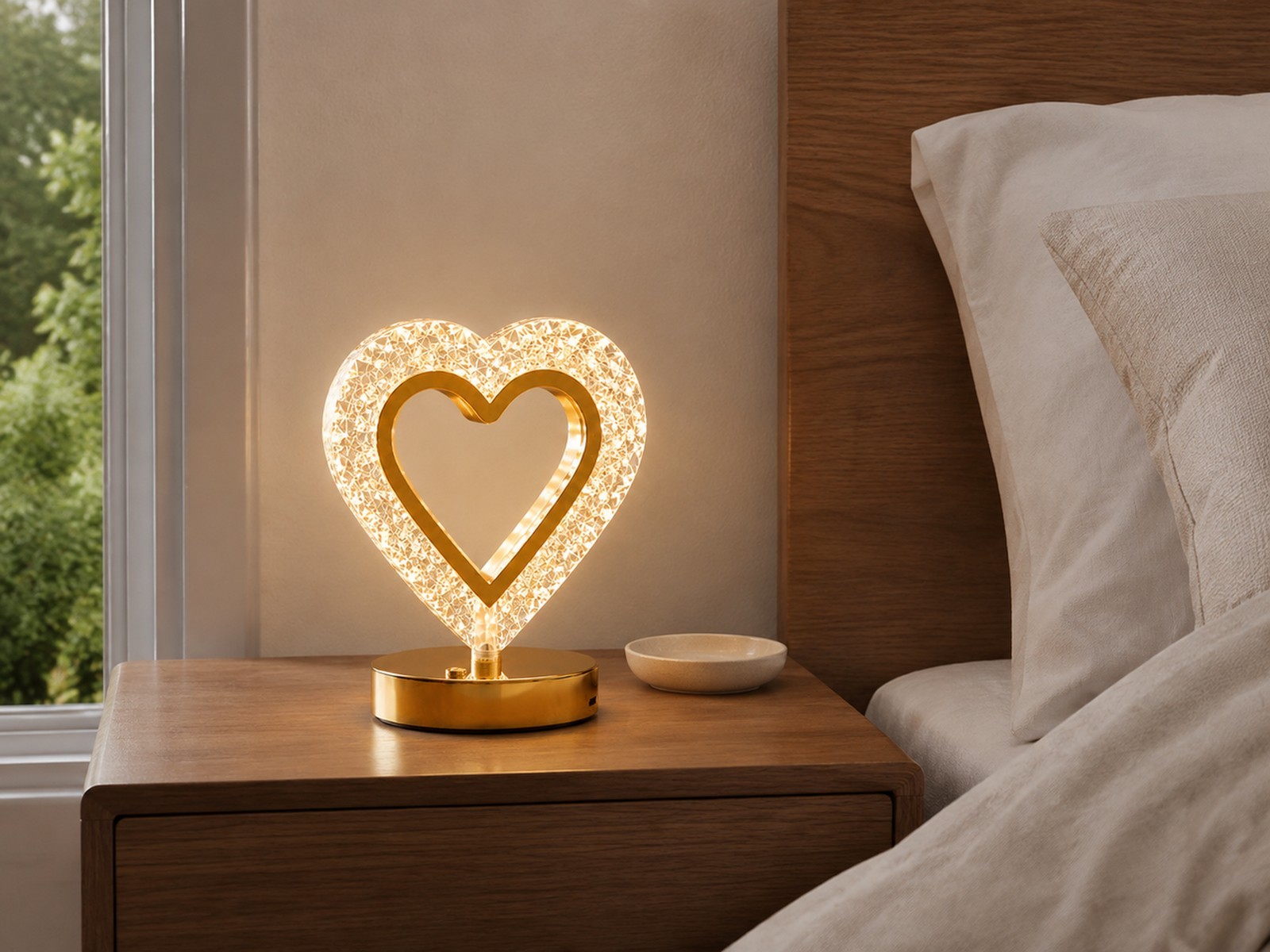 Crystal Heart Lamp
