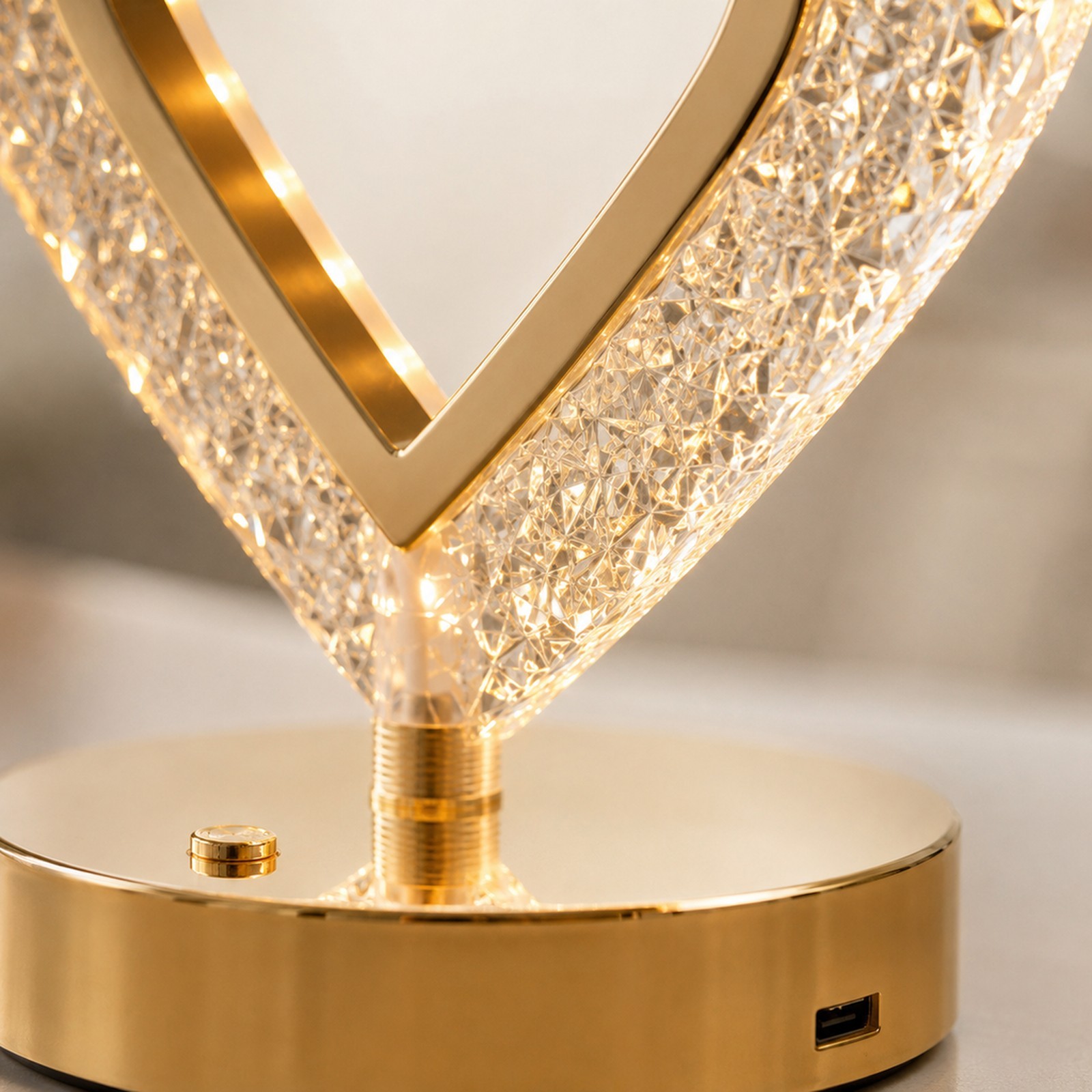 Crystal Heart Lamp
