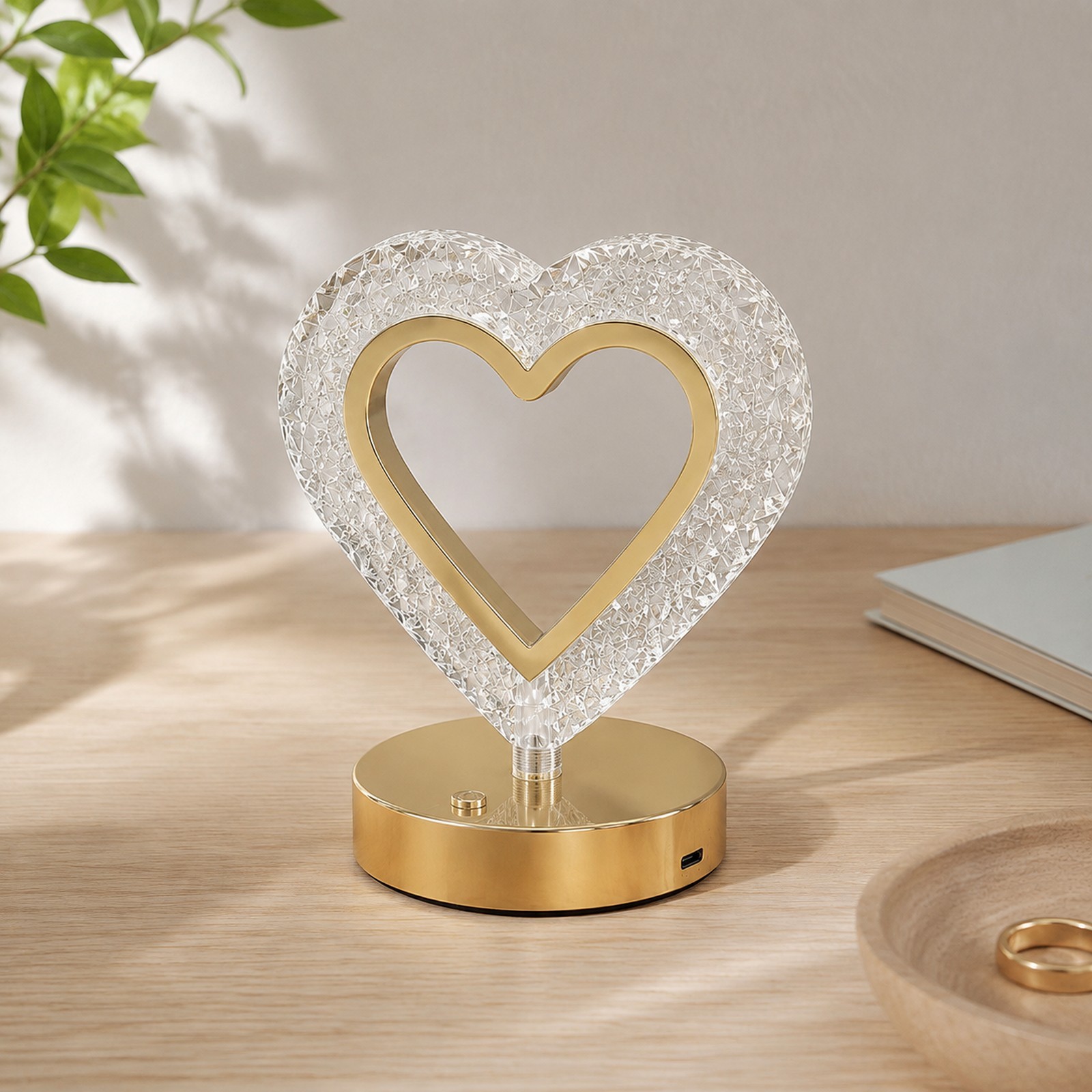 Crystal Heart Lamp