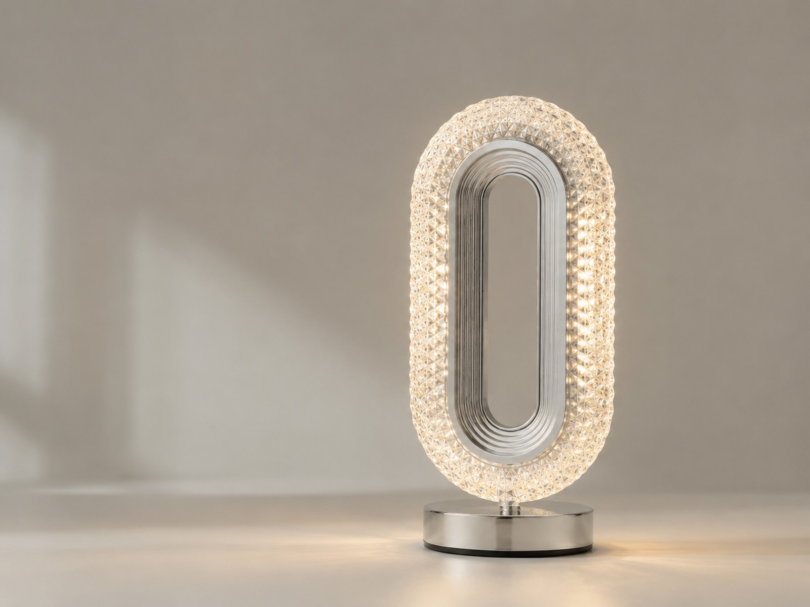Crystal Oval Table Lamp