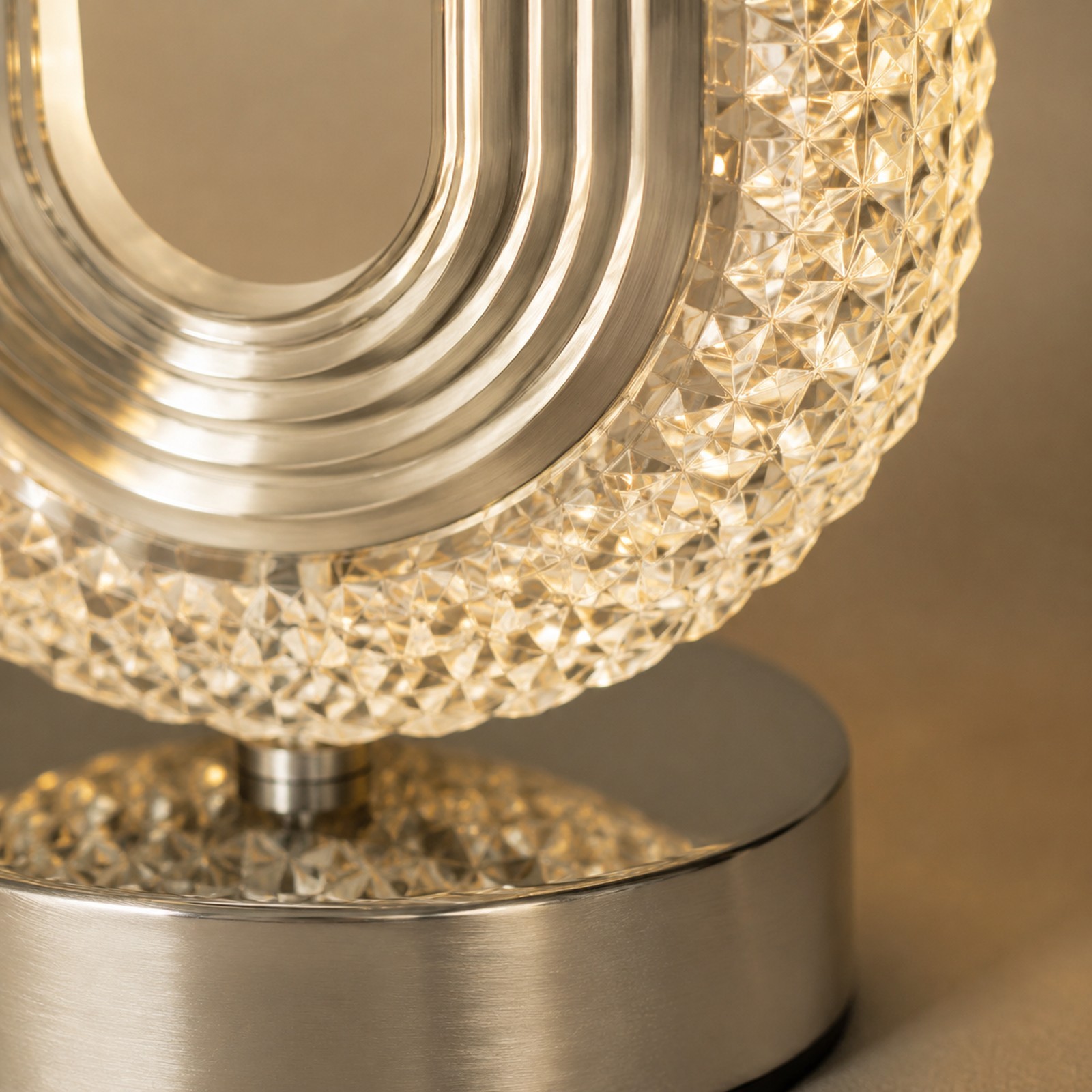 Crystal Oval Table Lamp