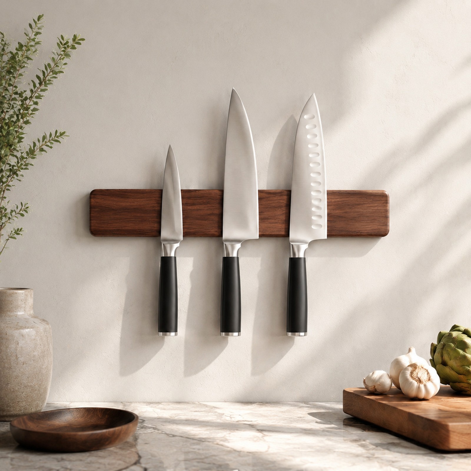 Walnut Magnetic Knife Bar